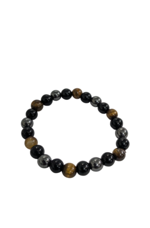 Triple Protection Bracelet for Women Men's Gifts - Protection Healing Crystal Bracelet - 8mm Gemstone Beaded Adjustable