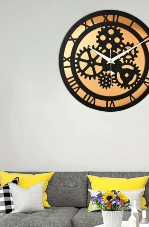 Wooden Silent Non-Ticking Wall Clock for Home Stylish Latest Designer Wall Clock for Home Living Room Bedroom Office Hall