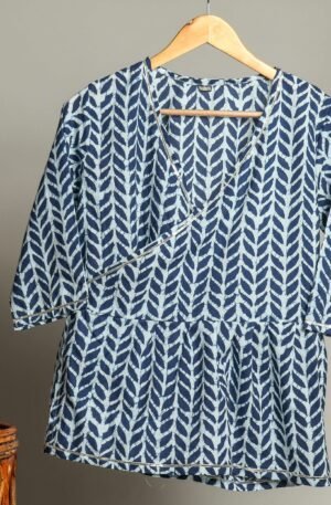 Handmade Block Print Cotton for Women ? Ethnic Floral Printed Top with Long Sleeves